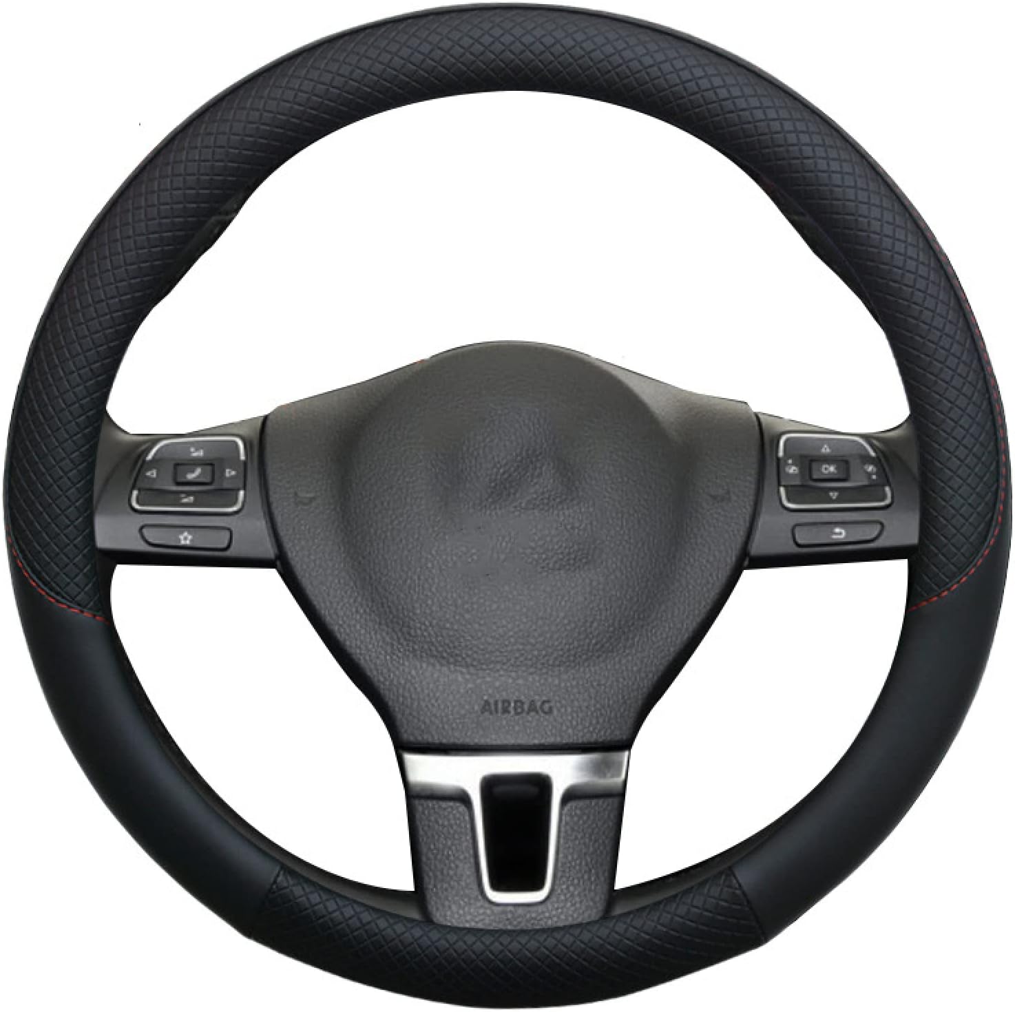 Cubierta de Volante de Cuero Antideslizante para VW T4/T5/T6