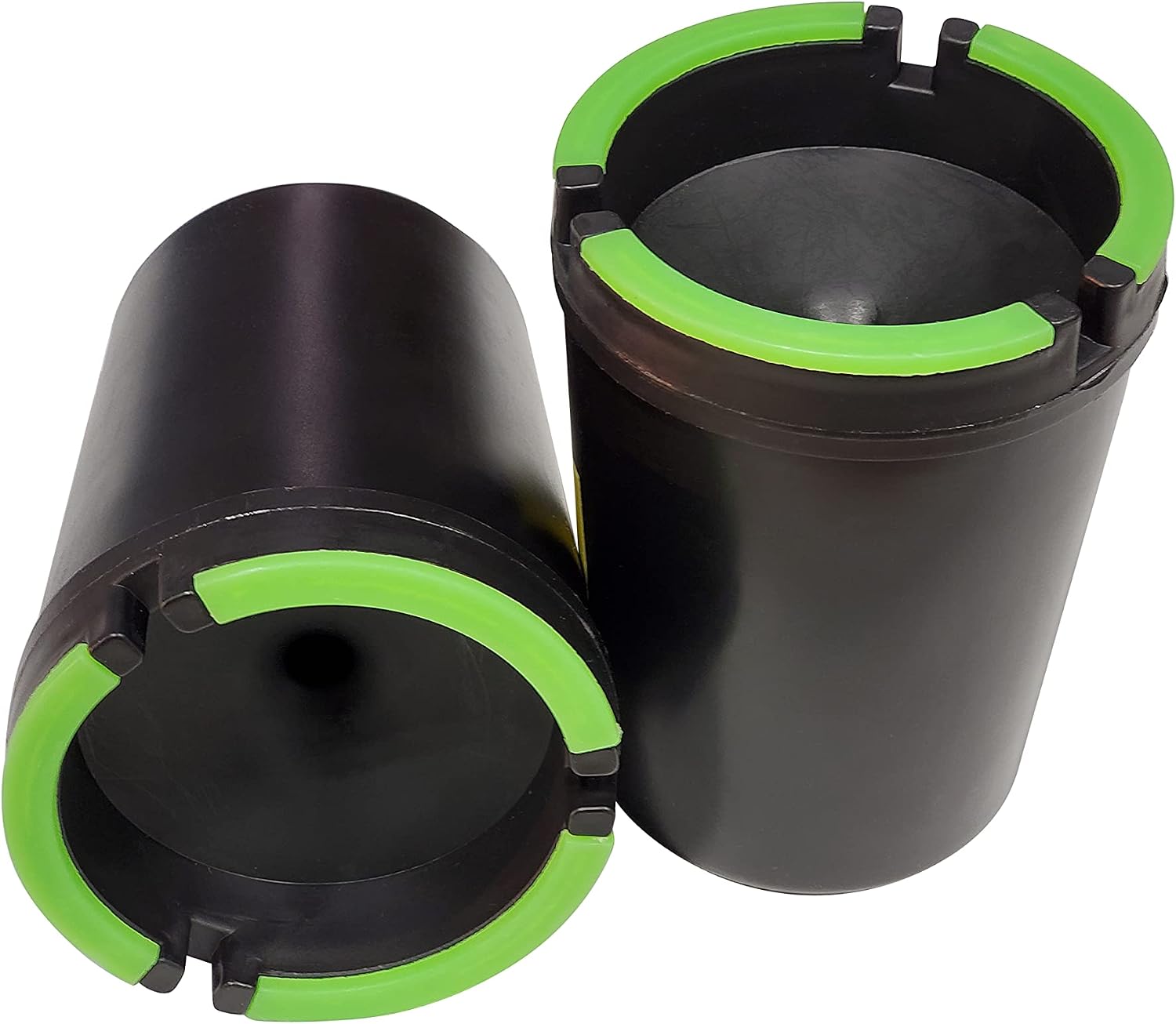 Cup-Style Cigar Ashtray for Car, RV, Boat & Golf Cart, Portable Black Ashtray with Lid, 2-Pack