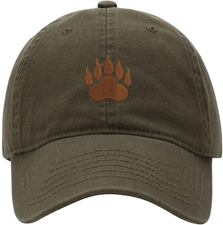 Baseball Cap for Men Women Bear Claw Paw Embroidered Washed Cotton Dad Hat Baseball Caps
