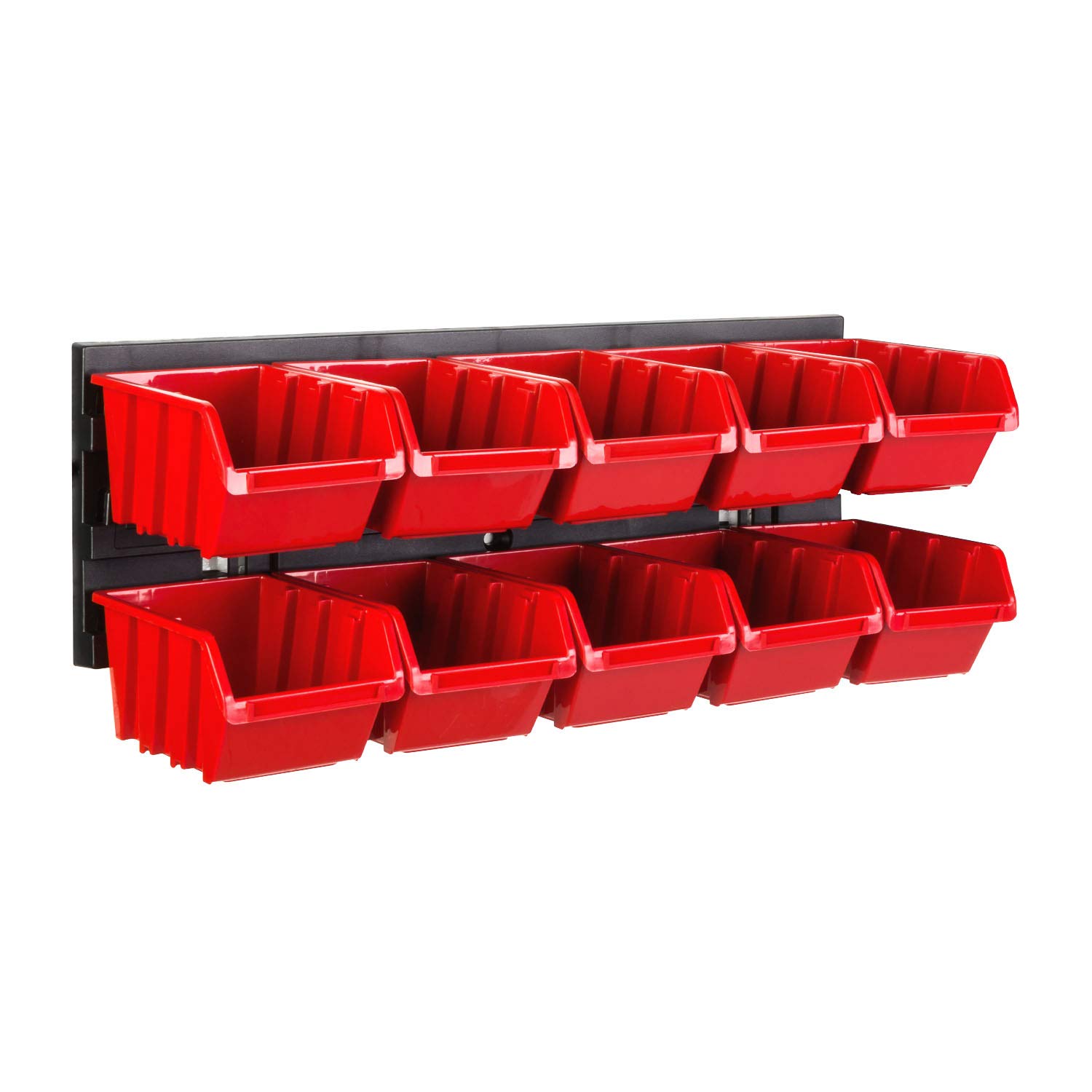 Opslagsysteem wandrek 1152 x 390 mm | 27 stuks Box | Stapelboxen Schüttenregal Opslagbakken | Extra sterke wandplaten | Uitbreidbaar | Werkplaatsrek Opbergrek Werkplaatswandrek Steekplank