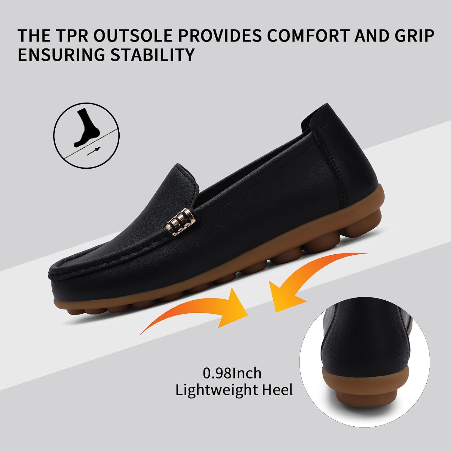 Women's Loafer Shoes Lightweight Comfortable Microfiber Leather Slip On Walking Flats Shoes for Business Work Office