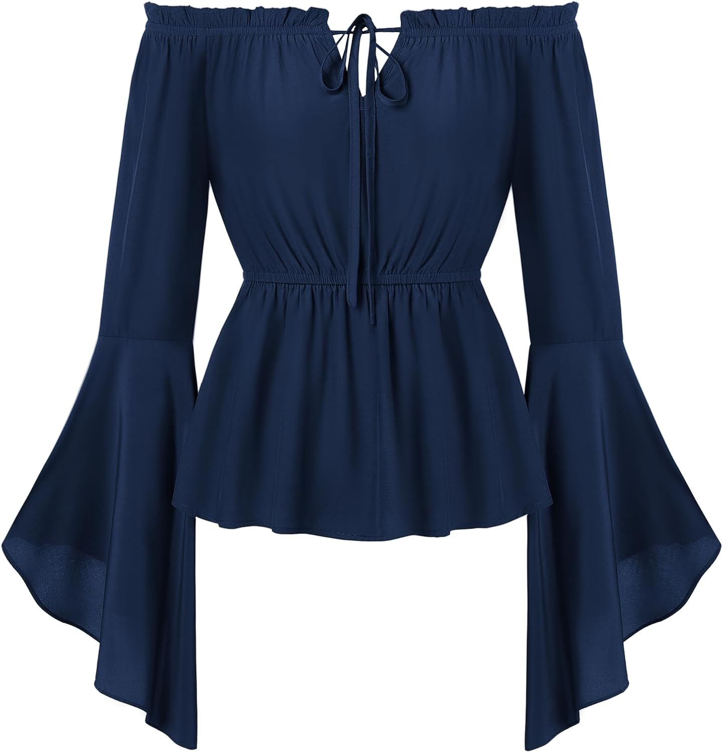 SCARLET DARKNESS Renaissance Shirt Women Peasant Blouse Bell Sleeve Off Shoulder Tops Pirate Costume