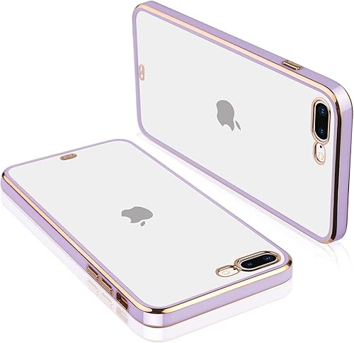 MOWIME Funda transparente para iPhone 7 Plus, iPhone 8 Plus, carcasa protectora transparente de TPU suave, antiarañazos, a prueba de golpes, color