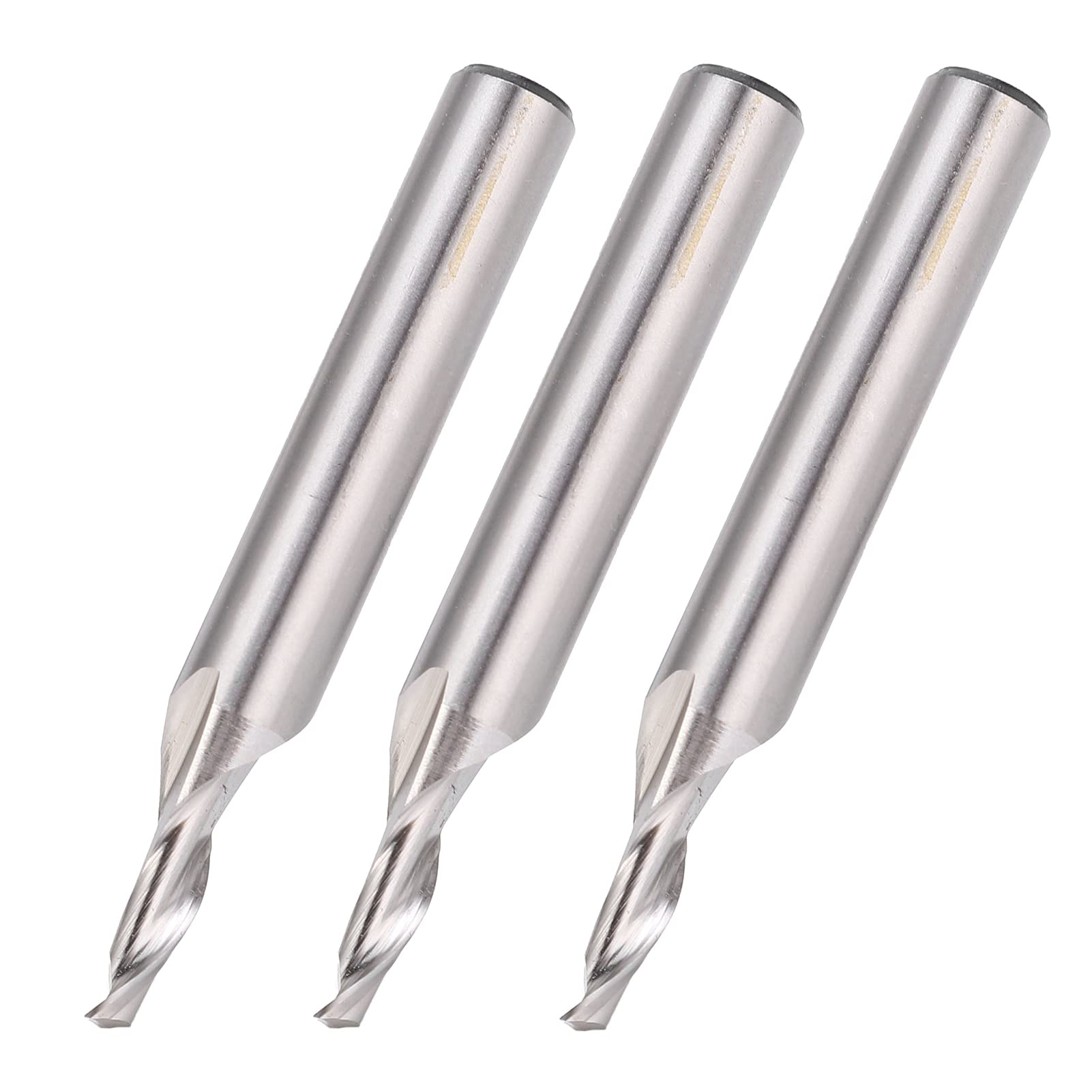 Broca de fresado de acero de tungsteno Broca de enrutador de grabado de alta precisión Fresa de extremo en espiral para máquinas herramientas de carpintería CNC 5 piezas Diámetro