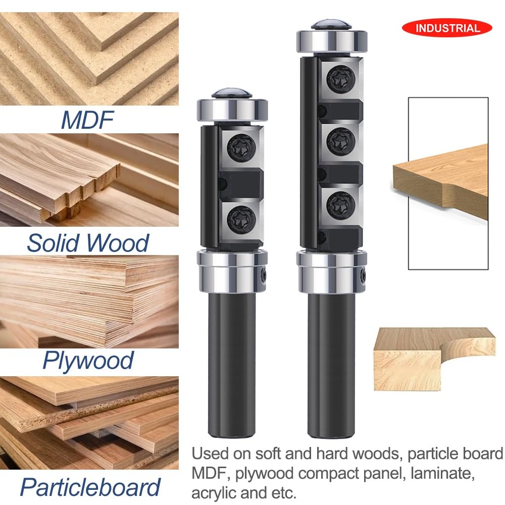 1/2 schaft Fräser Holz Hobel Bit Flush Trim Router Bit Mit Hartmetall Einsatz for Holzbearbeitung Trimmen Schlitzen Werkzeuge (Size : 1l2x19x30)