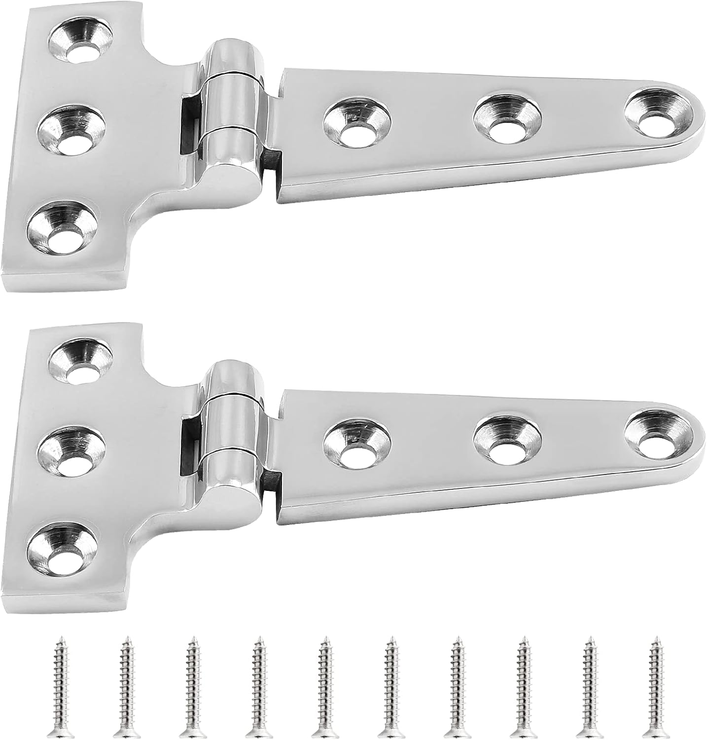 Cionyce 2 PCS Marine Strap Hinge 4 inch T Strap Hinges,Stainless Steel