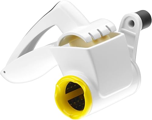 Vista 30 de Zyliss Rallador rotativo grabado con ácido de queso con tambores finos y gruesos, 1 paquete, color blanco