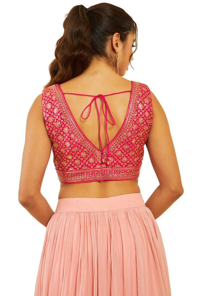 Image of Soch Silk Women's Solid Regular Fit Sleeveless Blouse