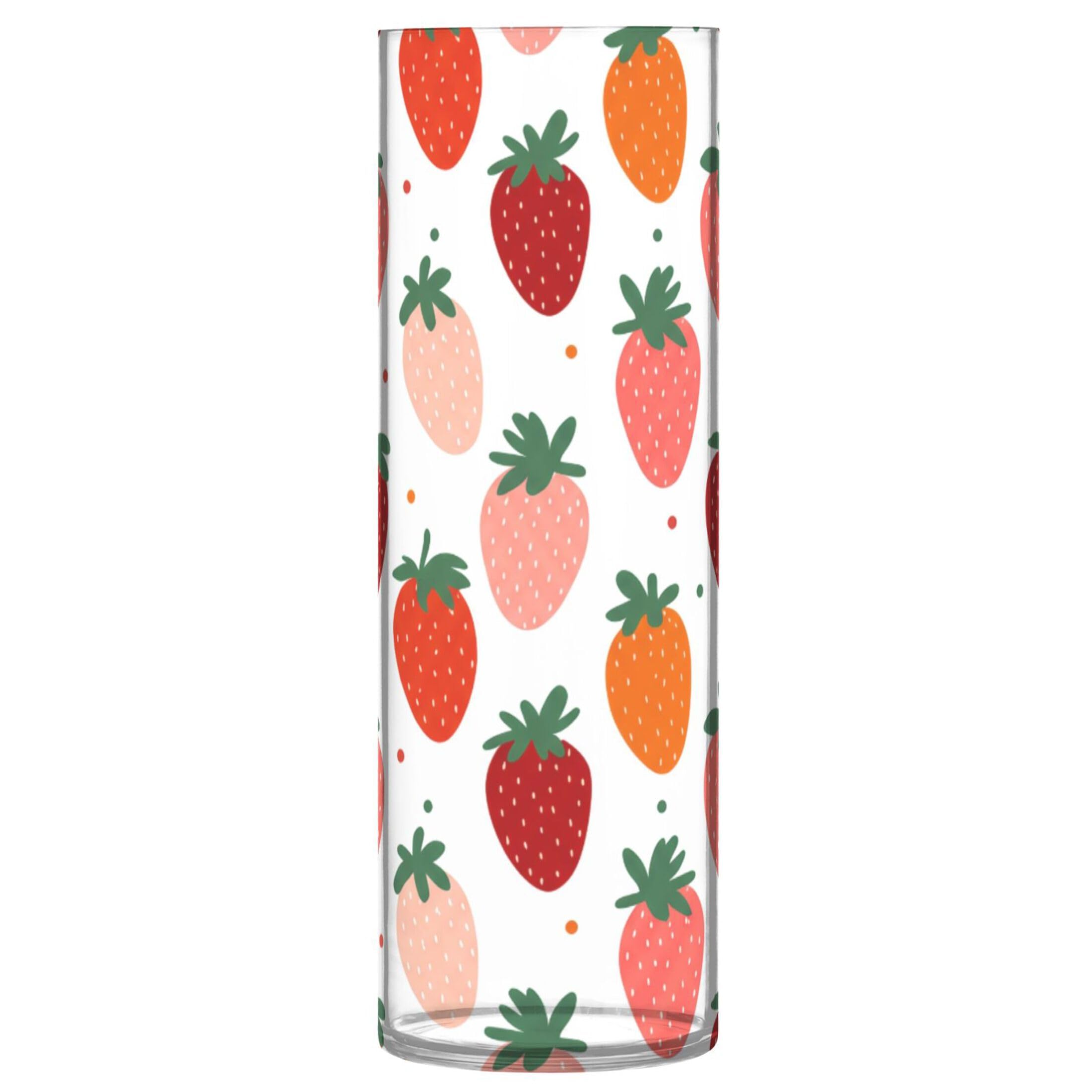 Jarrón de fresas de plástico transparente para decoración de granja en oficinas y salones