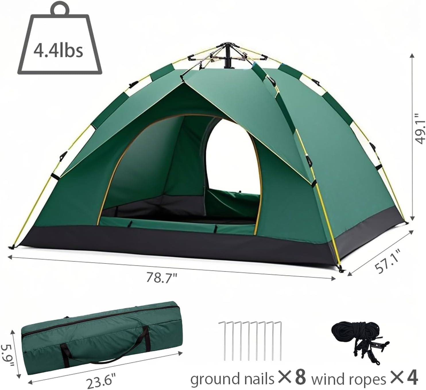 Wind Tour Lightweight Backpacking Camping Tent Waterproof Double Layer Family Tent for Hiking Fishing Outdoor Travel Picnic