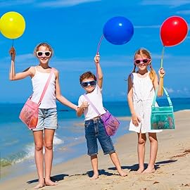 MUYIZI Shell Bags for Picking Up Shells,Toys Shell Collecting Bags Seashell Bag for Holding Shells Beach Toys Sand Toys Swimming Accessories (3pack)