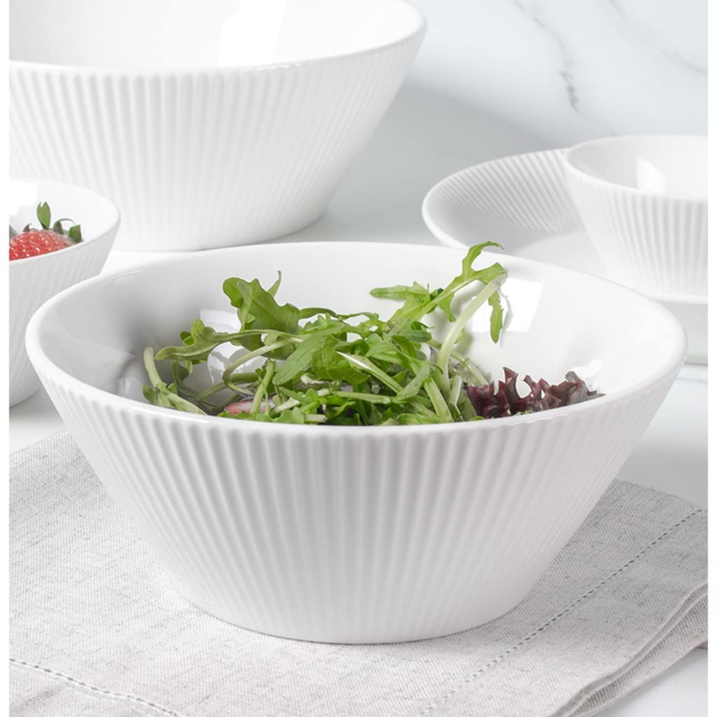 Miska do sałatek, ceramiczna zastawa stołowa, miska deserowa, miska do sałatki, makaronu błyskawicznego, miska na zupę, salon, stołowa, miska do warzyw, miska do serwowania sałatek (XL, 2 szt