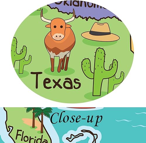 Miniatura 5 de Kreative Arts Póster de mapa de Estados Unidos de América para niños, impresiones artísticas en lienzo estirado para pared, galería, impresión