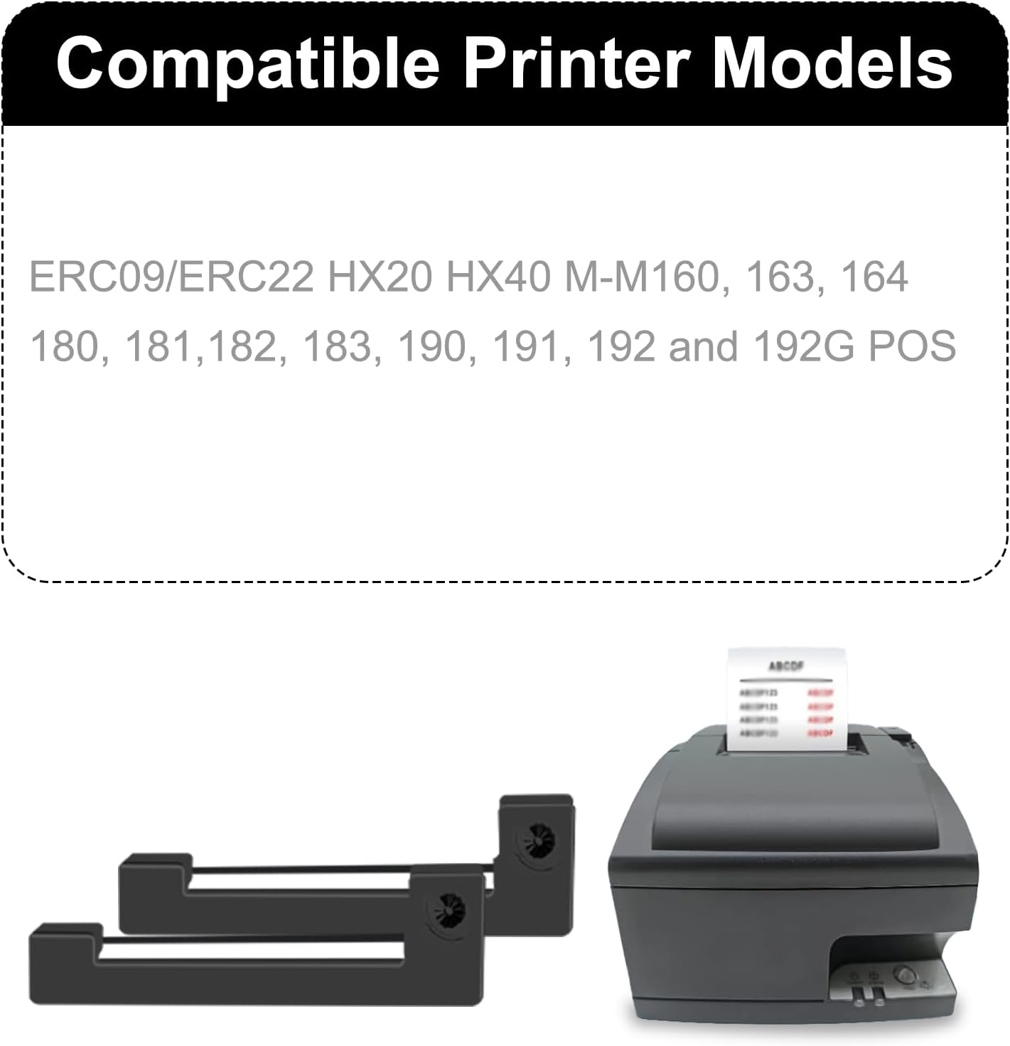 10 Pack Black Printer Ribbon Compatible for EPSON DT6000 ER-700 ERC-09B