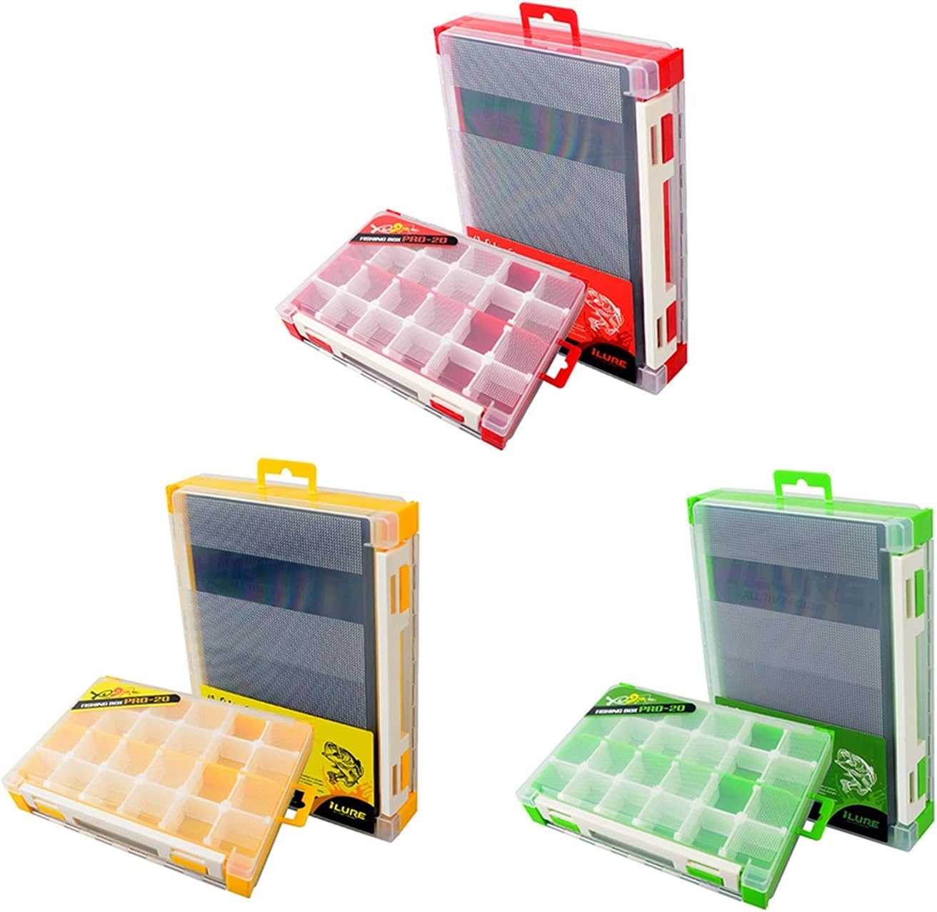 Storage Boxes and Trays Multi Compartments Fishing Tackle Box Multifunctional ABS Plastic Fishing Box Bait Tackle Lures Hooks Storage Case with Removable Divider (Color : Red)