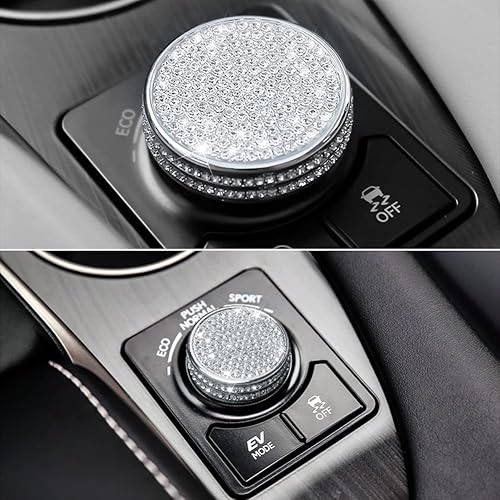 Miniatura 3 de Bling Bling - Accesorio de coche de velocidad variable ECO Sport perilla Bling Crystal calcomanías cubierta de modo de conducción seleccionar