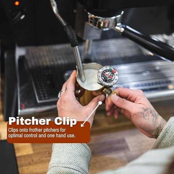 Barista Basics 5 Adjustable Milk Frothing Thermometer for Perfect Espresso, Latte, Coffee - NSF Approved, 0-220F Range