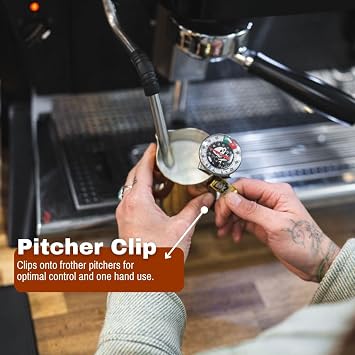 Barista Basics 5 Adjustable Milk Frothing Thermometer for Perfect Espresso, Latte, Coffee - NSF Approved, 0-220F Range