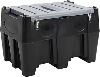 128 Gallon Portable Fuel Tank with 12V Self-Priming Pump, 10GPM High Flow Rate, Auto Shut-Off Nozzle – Heavy Duty Diesel & Gasoline Transfer Tank for Truck, Farm, Boat, Equipment Use - Black