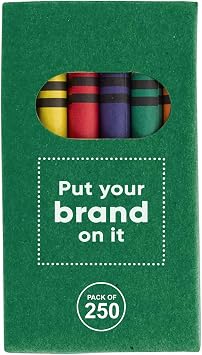 6 Piece Coloring Crayons Set Customizable - Brown Paper Box