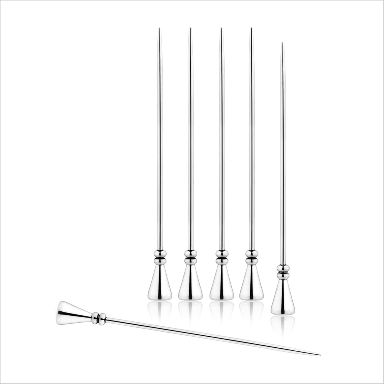 URBAN SPOON 6 PCS Cocktail Picks for Drinks, Stainless