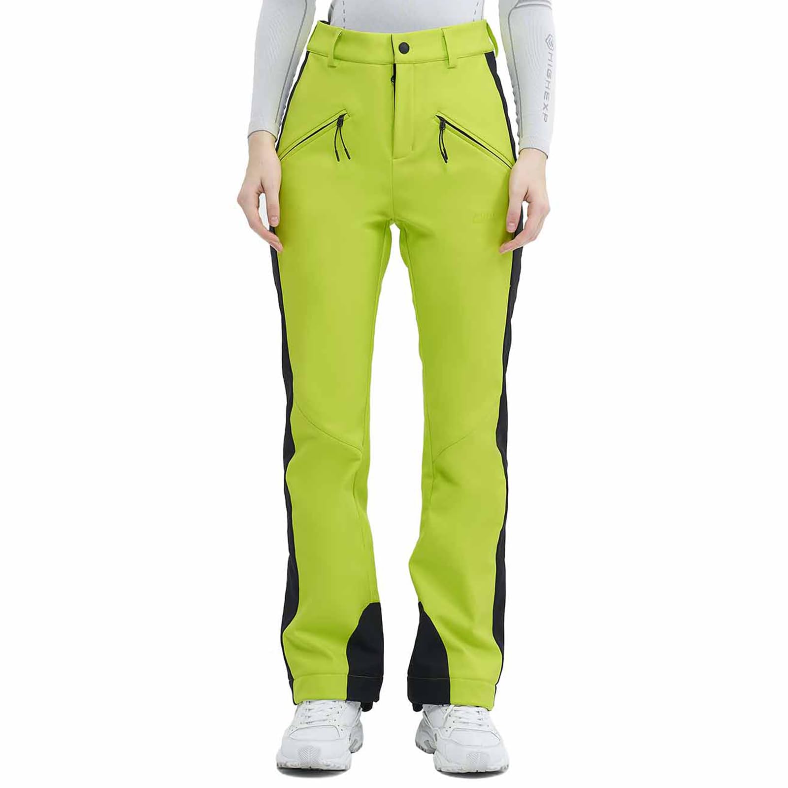 HIGH EXPERIENCE Ski Pants for Women Snow Fleece Lined Snowboard Soft Shell Slim Fit Fitted Waterproof Windproof Warm