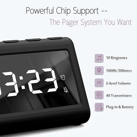 CallToU Wireless Calling System Caregiver Pager Call Button System with 10 Waterproof Call Buttons and 1 Number Receiver for Clinic Nurses Station Restaurant Nursing Home