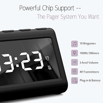 CallToU Wireless Calling System Caregiver Pager Call Button System with 10 Waterproof Call Buttons and 1 Number Receiver for Clinic Nurses Station Restaurant Nursing Home