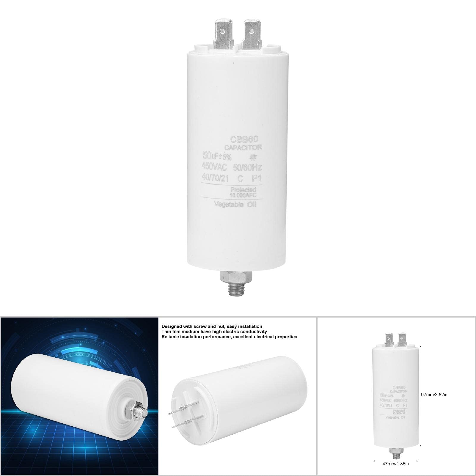 Buy CBB60 450V 50uf Motor Running Capacitor, Water Pump Capacitor