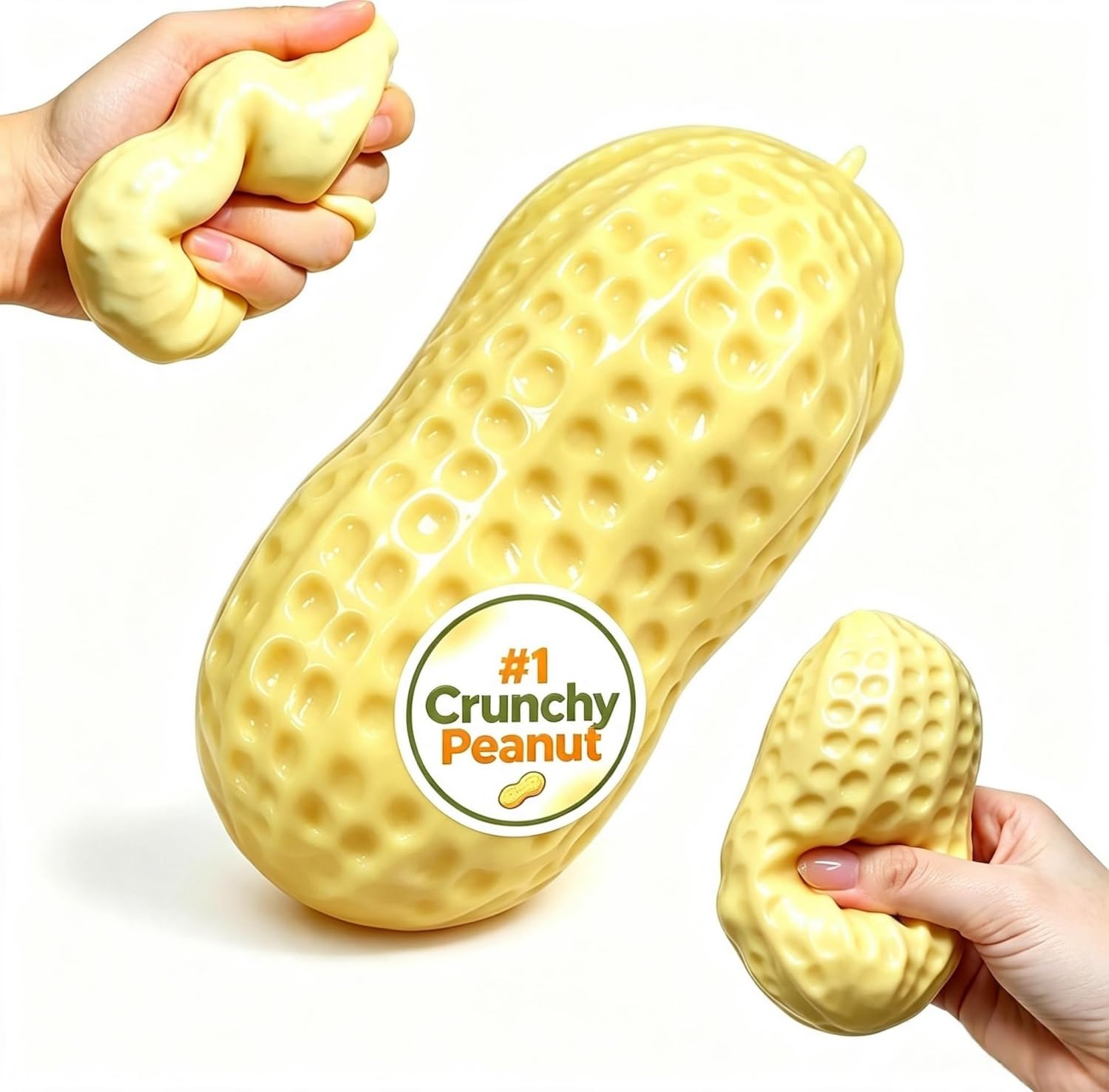 Crunchy Peanut Squishy Asmr Stress Ball with Colorful Beads Filling — image 1