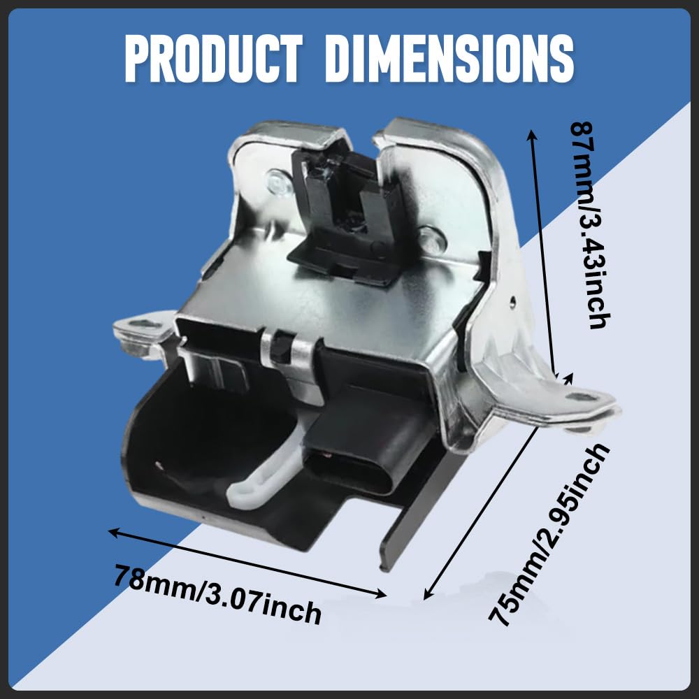Trunk Lock Actuator 7P0827505, 7P0827505G, 7P0 827 505 Compatible with VW Touareg Sharan 2011 2012 2013 2014 2015 2016 2017 2018 Compatible with Seat Alhambra 2011-2018， 1pc