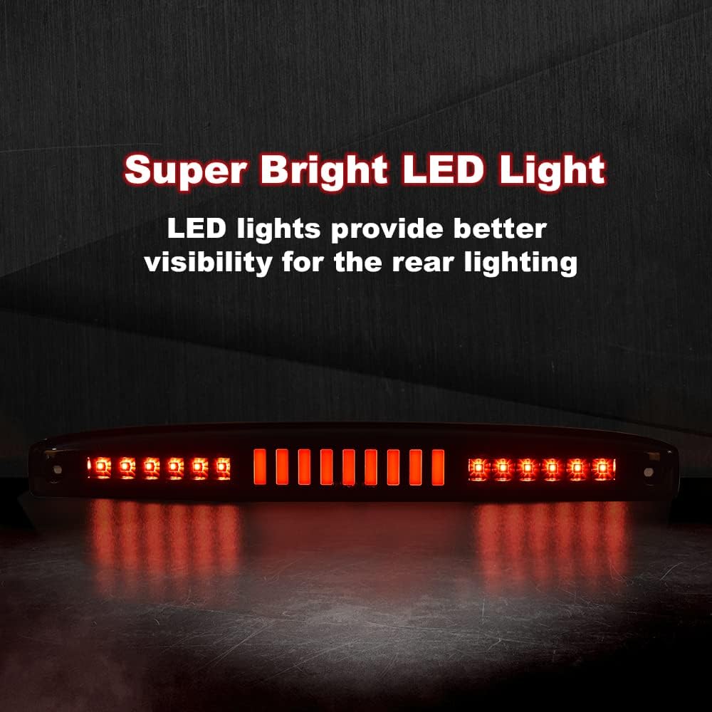 ALLGOOD LED 3rd Third Brake Light, Compatible with Dodge Ram 2500 3500 2003-2006, High Mount Rear Center Tailgate Stop Light Cargo Lamp, Smoky Lens Black Housing Type I