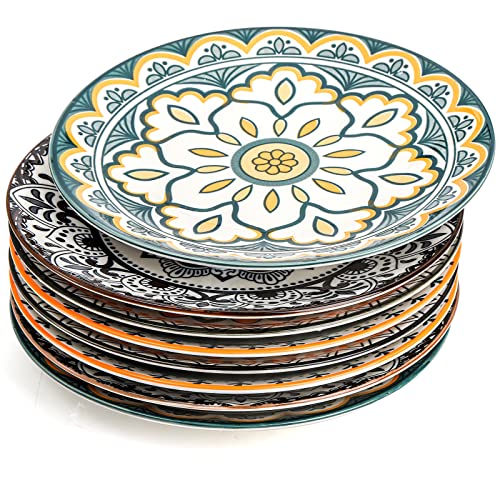 Foraineam 8 Pieces Salad Plates, 8.5 Inch Porcelain Floral Dessert Plates - Image 4