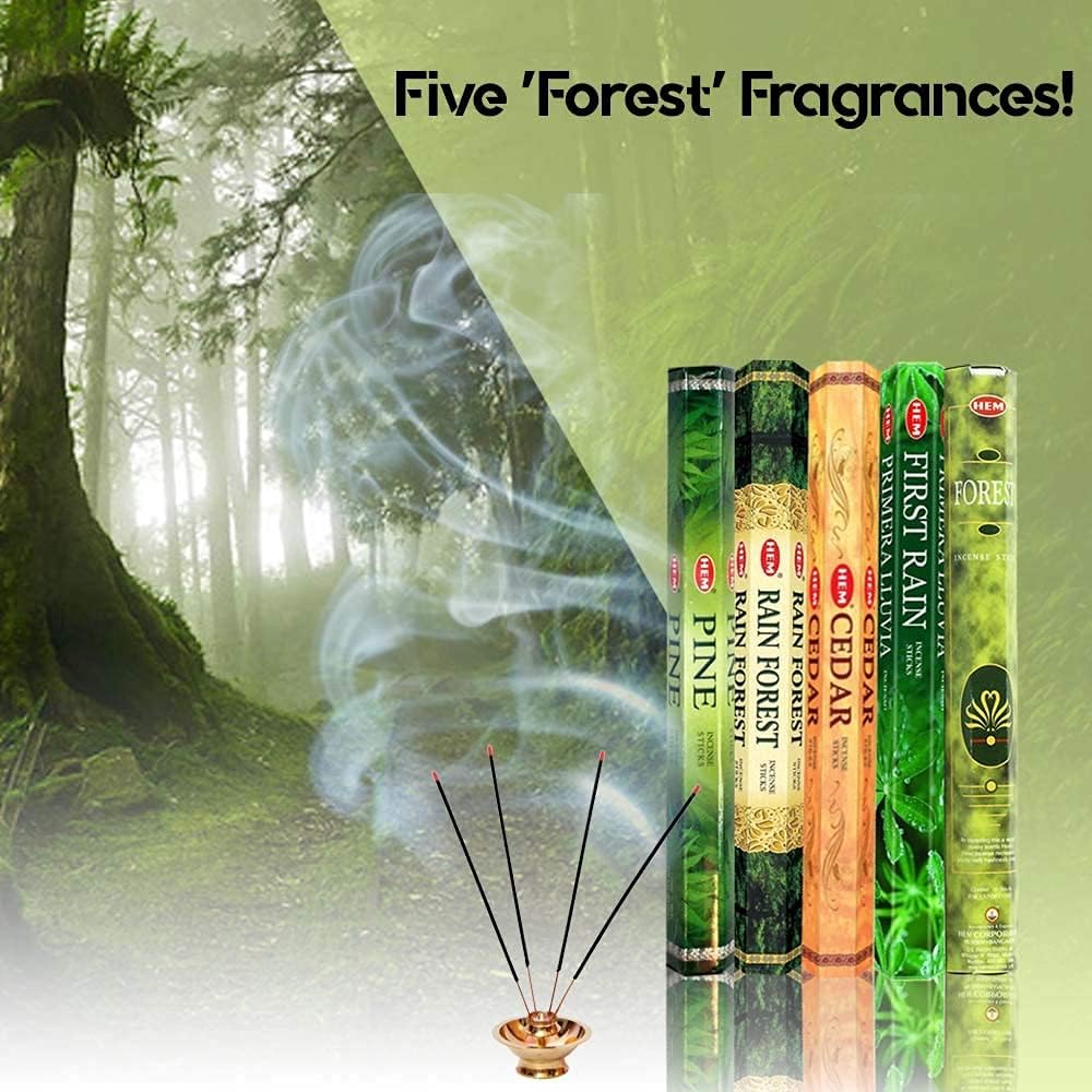 Hem Incense Forest Cedar Pine Rain Forest First Rain 5 x 20, 100 Sticks…