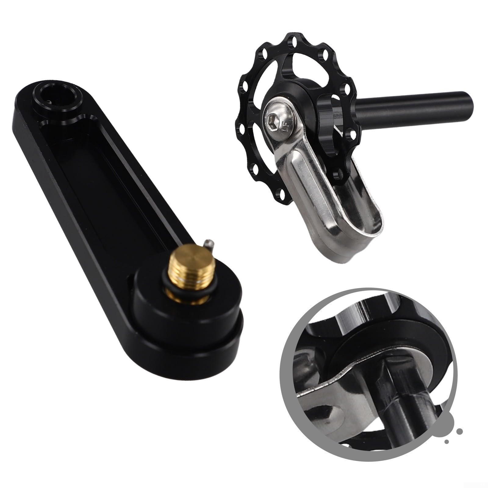 Tensor de cadena de bicicleta MTB Oniissy, adaptador de guía de cadena de una sola velocidad, tensor de rodillo mejorado (negro)