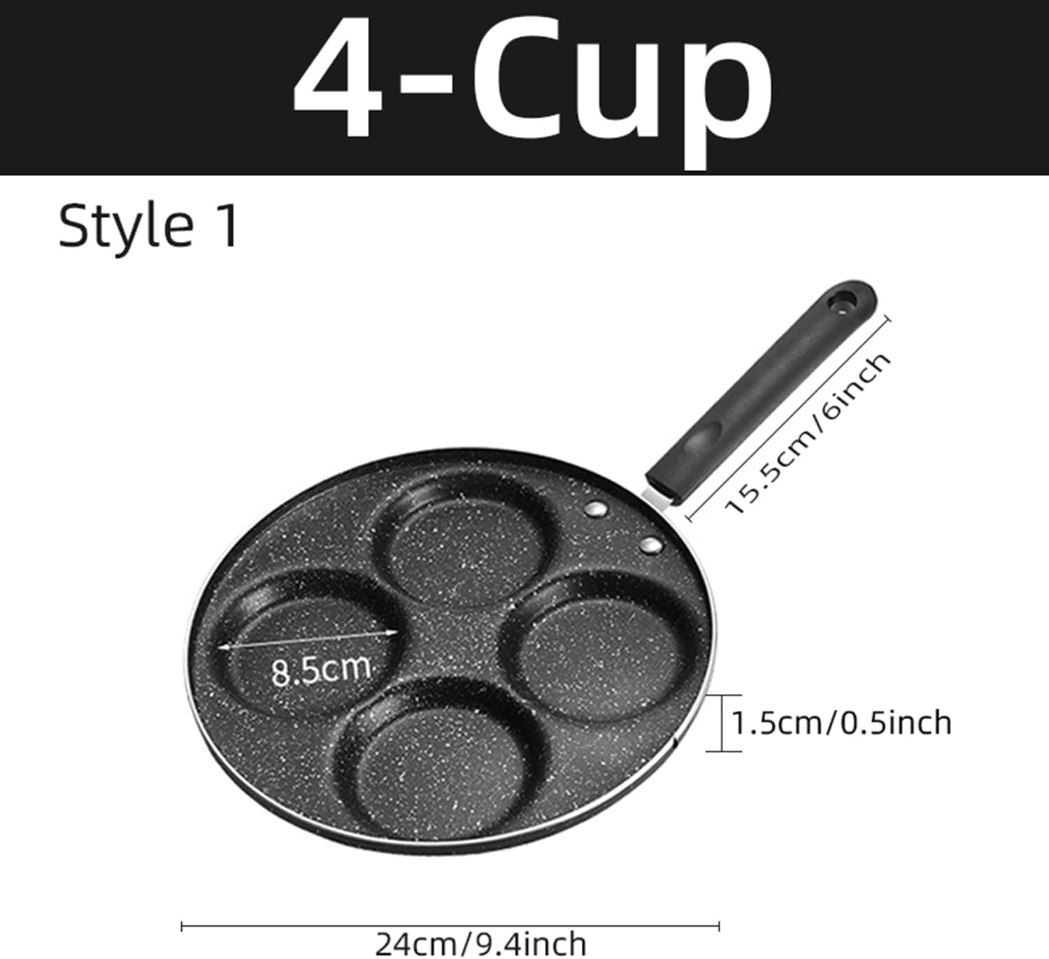 Omelet Pan,Pan Nonstick Pancake Pan,Egg Frying Pan,Pancakes Frying Pans Breakfast Egg Pan Durable Non-Stick Pan Holes Cooking Egg Ham Pans Pancak Maker Pan Cookware (Size : 4-cup)