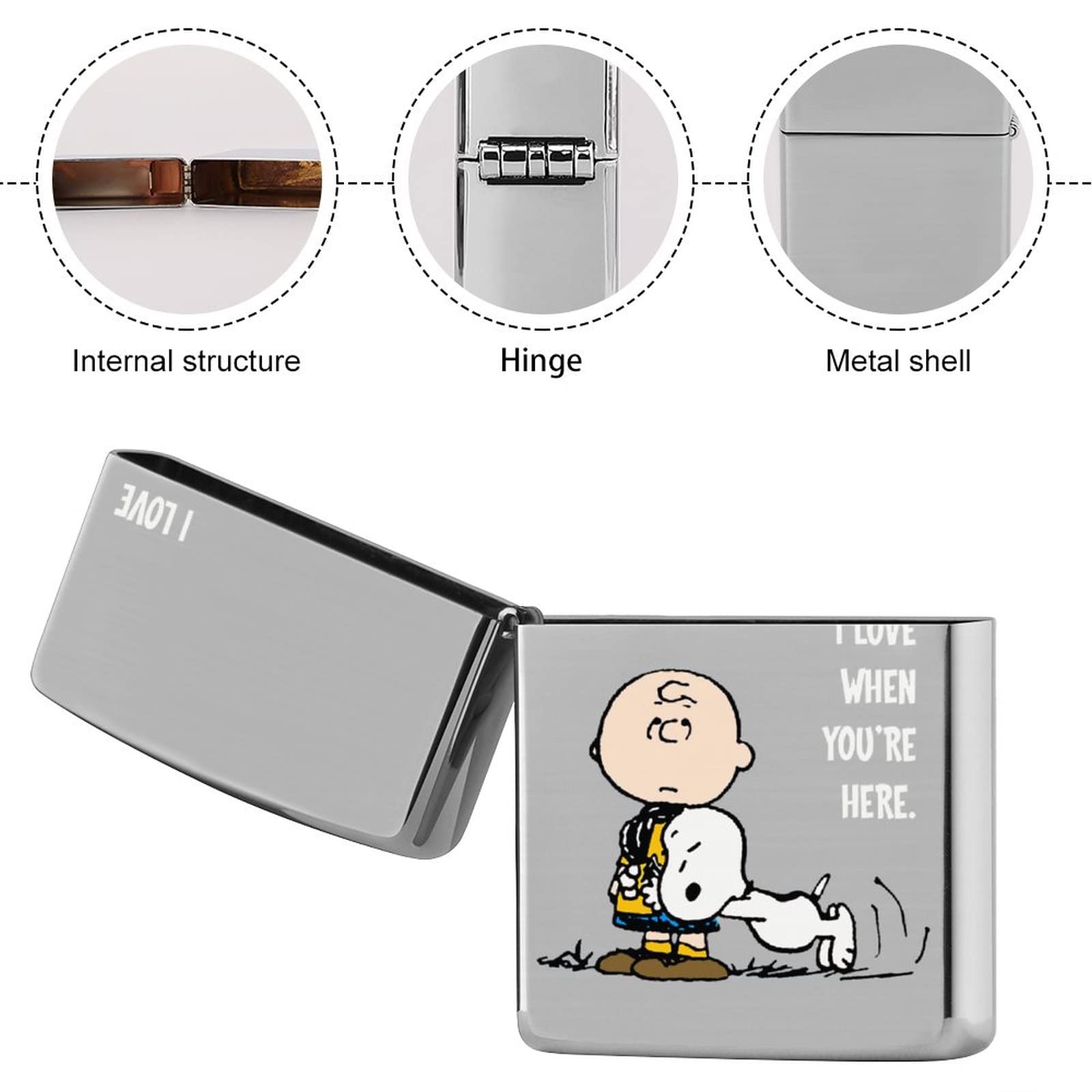 Amazon.co.jp: Zippoライター兼用ケース メンズ スヌーピー チャーリー