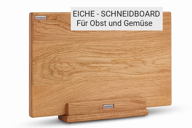 Schneidebrett Eiche & Schneidebrett Kunststoff - Praktisches Schneidebrett-Set inkl. Halter- Made In Germany - 2 x 45x29x3,8 cm