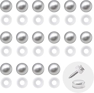 100pcs Screw Covers Plastic Screw Cover, Plastic Dome Screw Cap (Bright Silver)