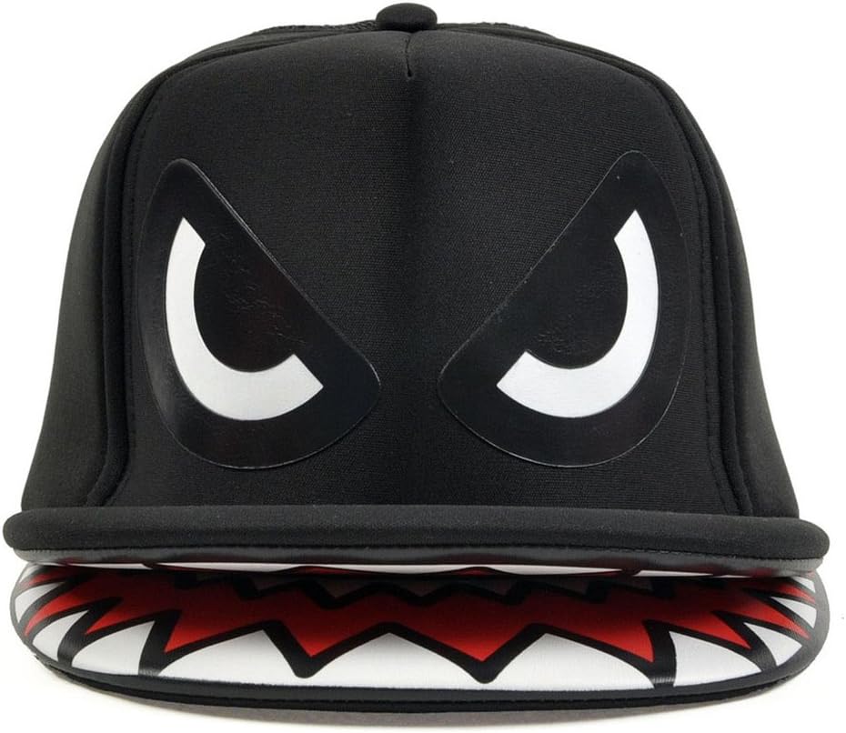 Locomo Shark Mouth Teeth Double Brim Trucker Hat Snapback Cap FFH040