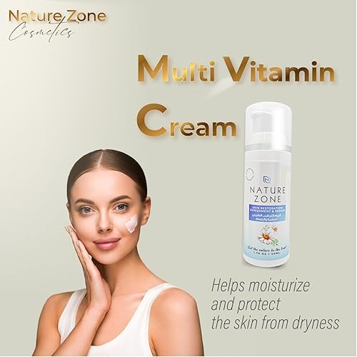 Miniatura 6 de Nature Zone - Crema hidratante natural, crema reparadora de la piel con extractos de hierbas y vitaminas (A, C, E, B5) Mosturizer para piel seca