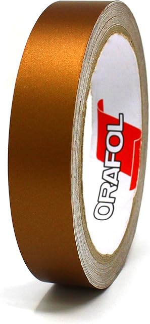 Finest Folia Matowe paski ozdobne do samochodu, motocykla, łodzi, modelarstwa, majsterkowania, DIY, dekoracyjne paski boczne, paski samoprzylepne (miedziane, matowe, 10 mm szerokości)