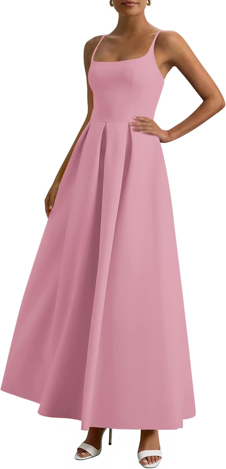 PRETTYGARDEN Cocktail Dresses for Women 2026 Spring Elegant Ruffle A Line Long Flowy Summer Formal Wedding Guest Maxi Dress