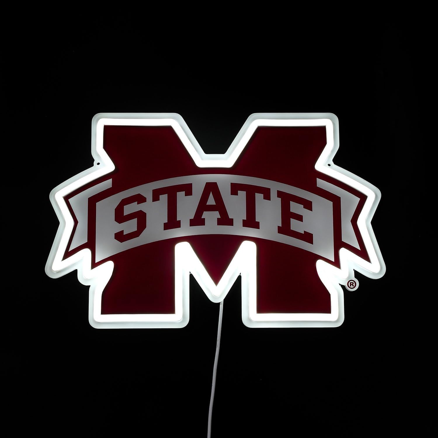 Saturday Neon Officially Licensed NCAA Mississippi State Bulldogs LED Neon Light Up Sign, 15" - Perfect for Fans and Alumni