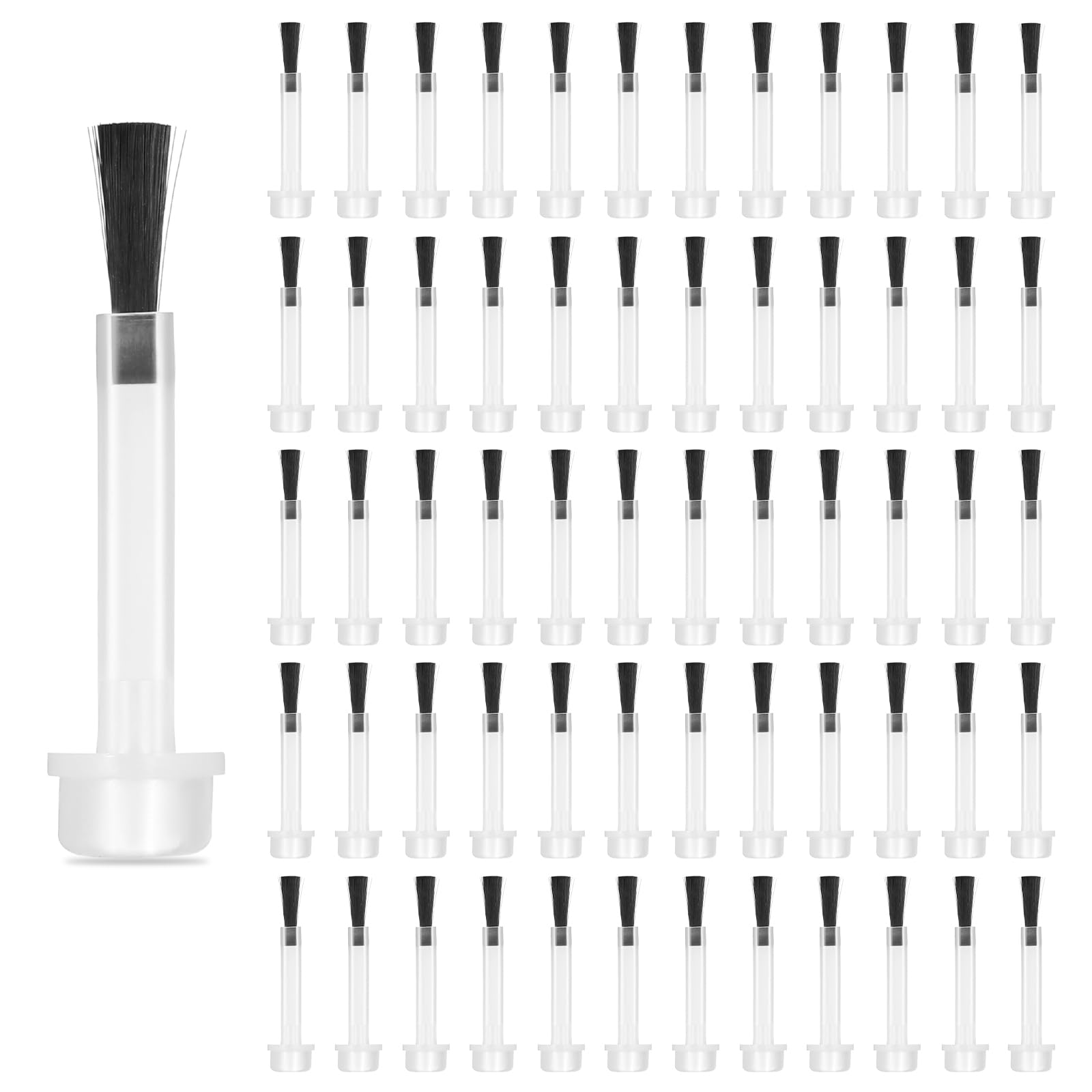 Kit de 60 cepillos de repuesto para esmalte de uñas, desechables, juego de pinceles de repuesto para arte de uñas con mango, polvo de inmersión, cepillo de repuesto líquido, cerdas suaves, cepillos de