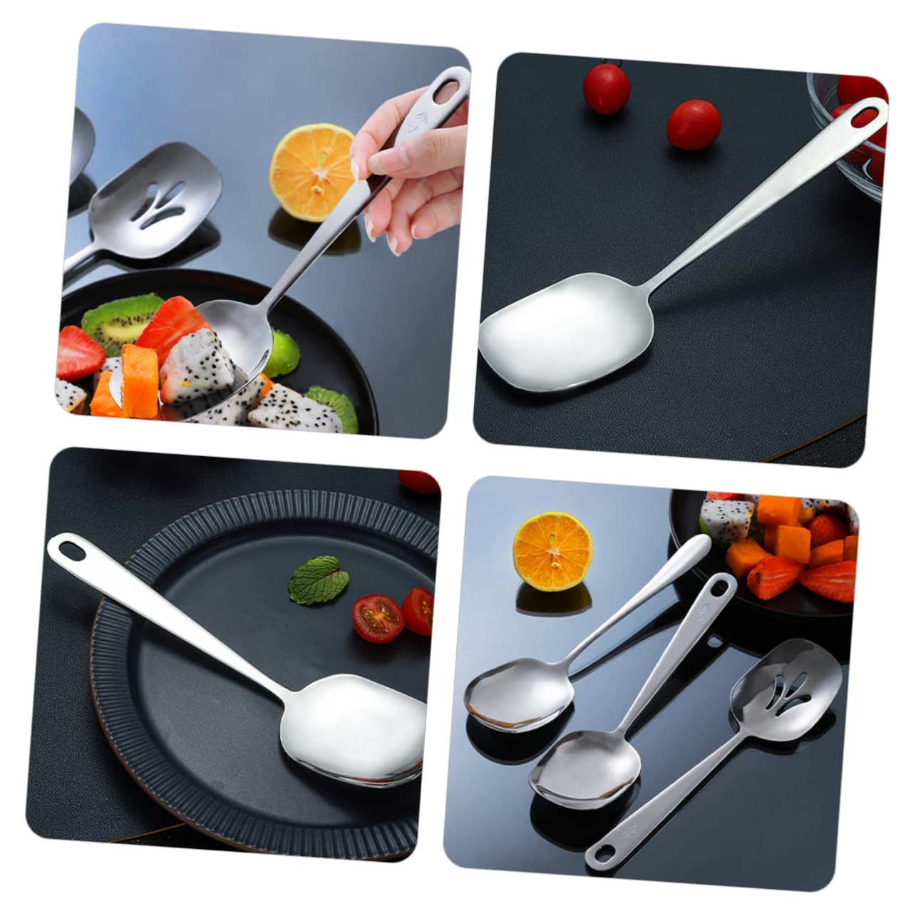 OFFSCH Stainless Steel Serving Spoon for Food Separation Utensil for Home Restaurant Hotel Use Kitchen Tool for Efficient Serving and Cooking