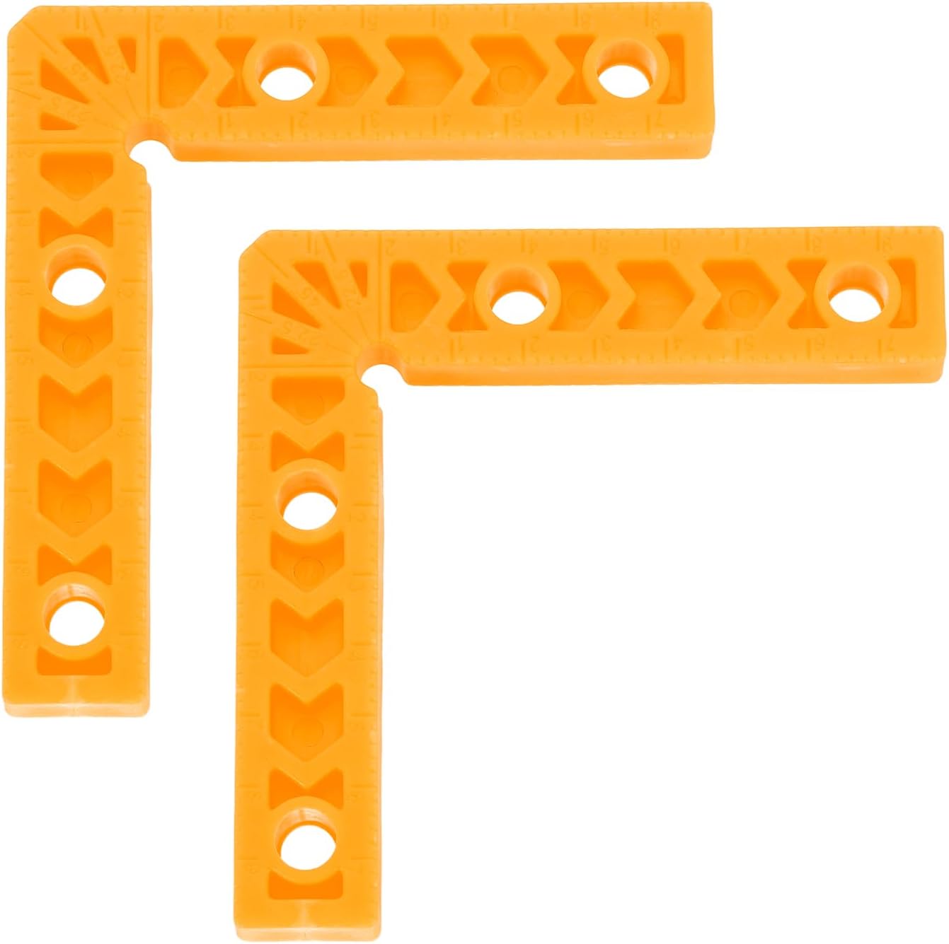 HARFINGTON 2Pcs Corner Clamp 90 Degree 8" Right Angle Clamp for Woodworking, ABS Plastic Positioning Square Tool for Picture Frame Box Cabinets Drawers, Orange