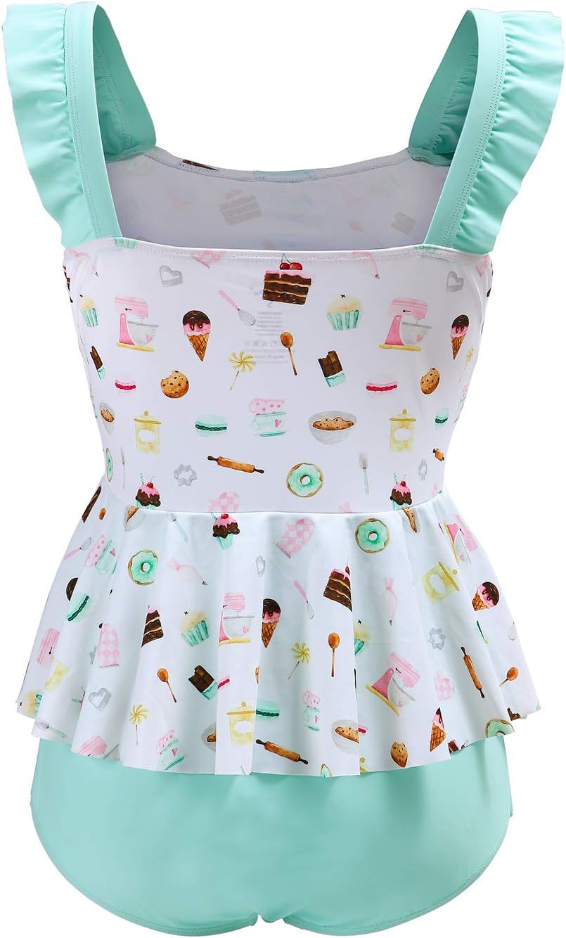Littleforbig Modest Kawaii One Piece Swimwear Bathing Suit Swimsuit – Vintage Rose and Sweets