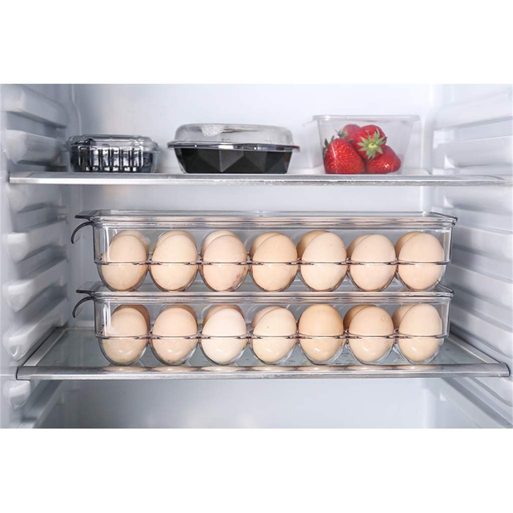 ZHANGXIAO Eierablage, Container Kühlschrank Transparent Aufbewahrungskiste Zum Entenhenne Geflügel Eierhalter (Farbe : Holds 14 Eggs)
