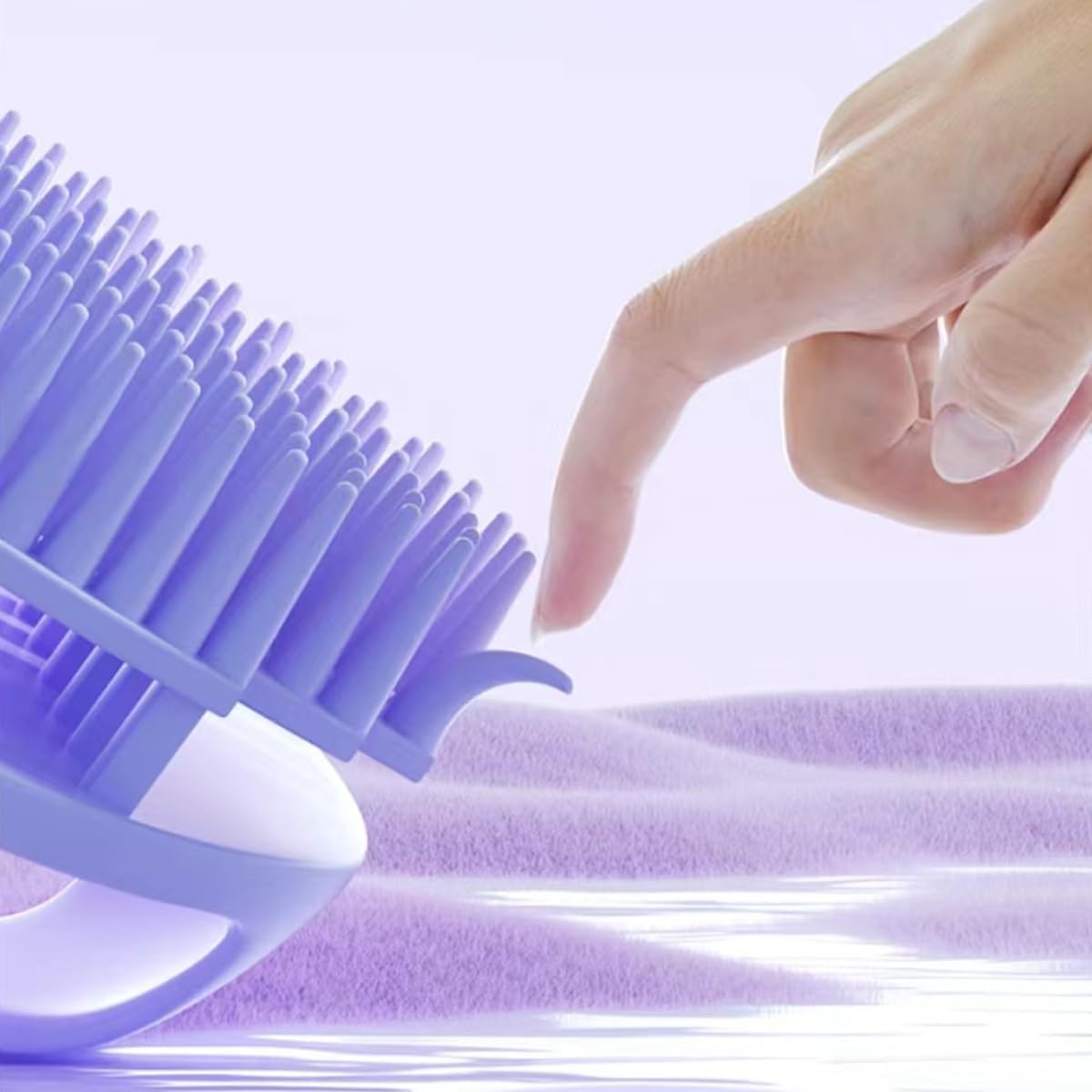 OULIGET Scalp Massager Shampoo Brush with Long Bristles, Silicone Scrubber Hair Wash Tool for Dandruff, Comfortable Shower Brush, 2 Pieces